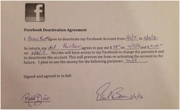 Father Offers Daughter 200 Dollars to Stay off Facebook till June