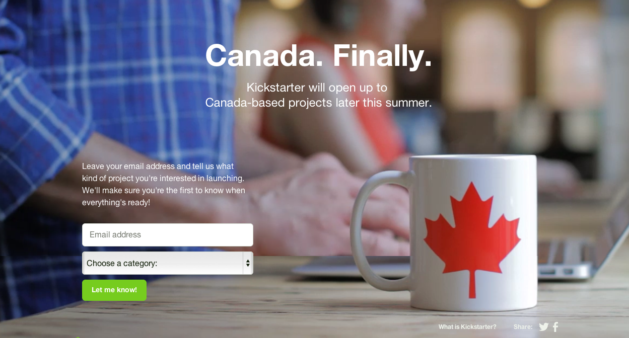 Kickstarter Opens Up To Canada-Based Projects