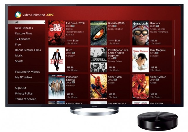 Sony Launches Video Unlimited 4K