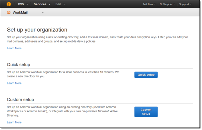 Amazon Workmail from $4 per Month