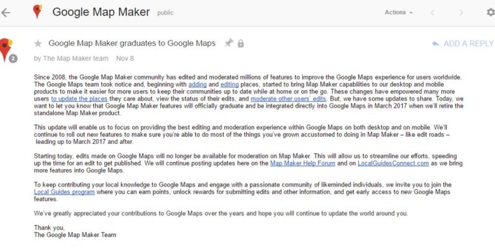Google To Shut Down Map Maker In March 2017