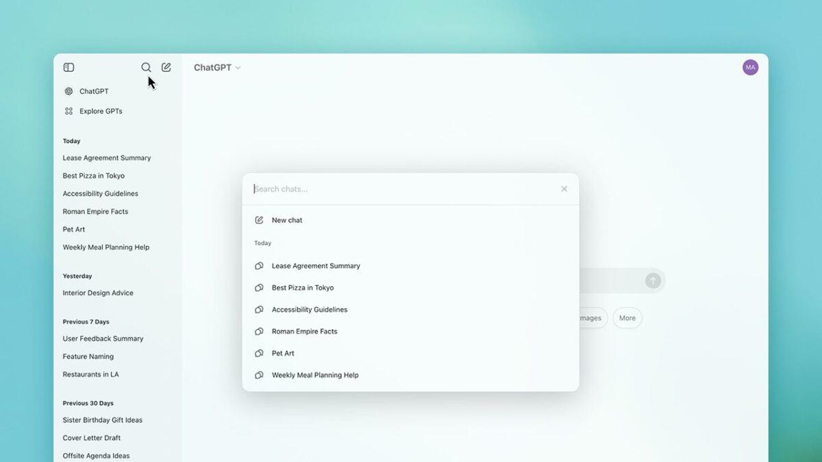 ChatGPT now lets you search your history