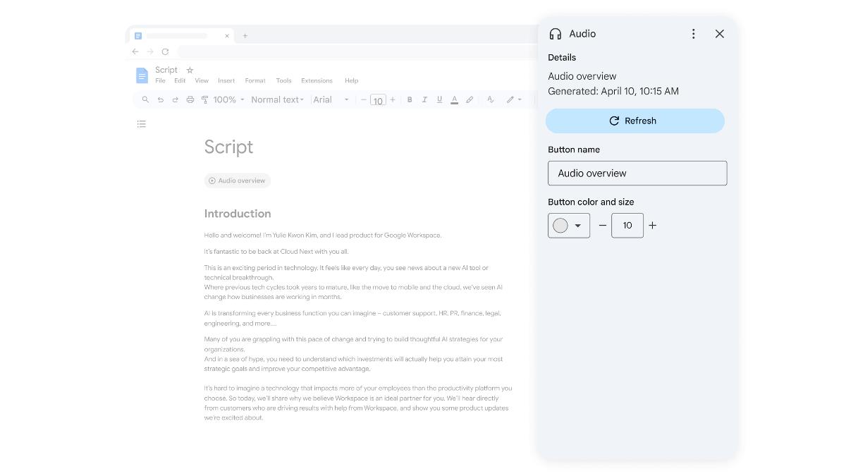 Google Docs' Audio Overviews will help you catch your writing errors